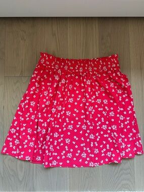 French Connection Red Floral Flowy Skirt